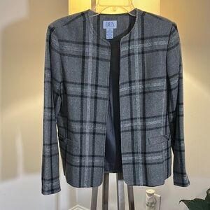 bp Women's Gray Plaid Jacket